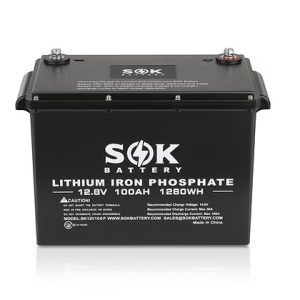 Batterie au lithium - SOK - 12V 100Ah, Bluetooth et autochauffante avec boitier de plastique